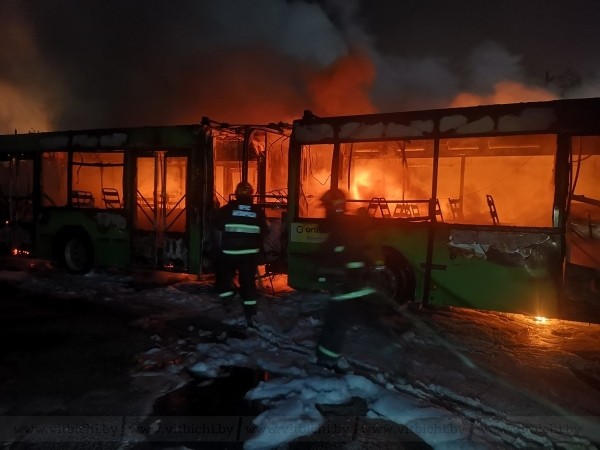 В витебском автопарке сгорели три автобуса