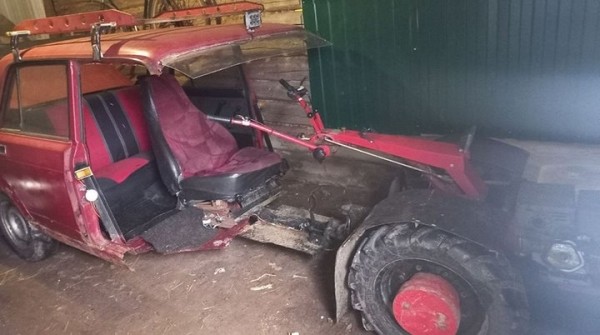 В Беларуси бесправник ездил на переделанной из мотоблока полумашине. Видео В Беларуси бесправник ездил на переделанной из мотоблока полумашине. Видео