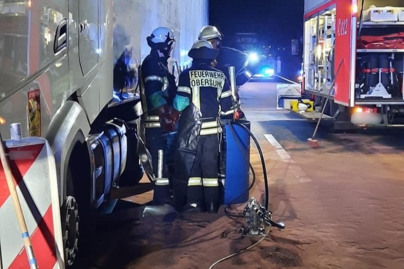 В Германии из фуры белоруса вытекло 200 литров топлива &mdash; общий причиненный ущерб составил около 40 тысяч евро